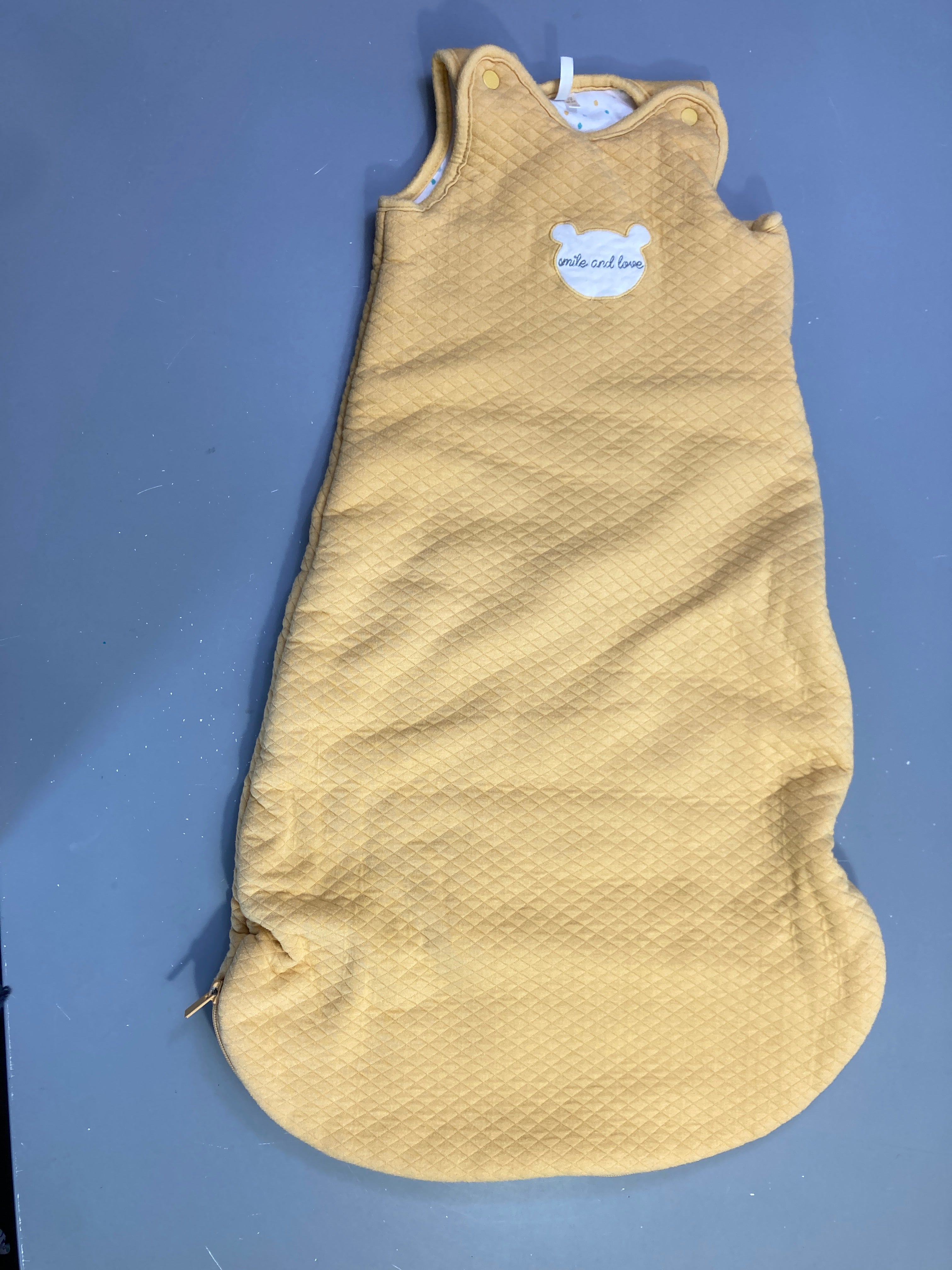 Gigoteuse s.m moutarde tétra matelassée s.mile and love ourson 65-86cm