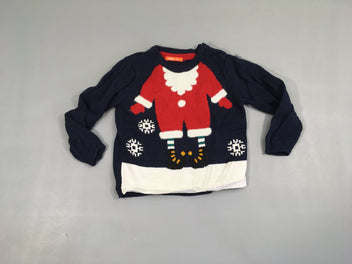 Pull bleu foncé Noël