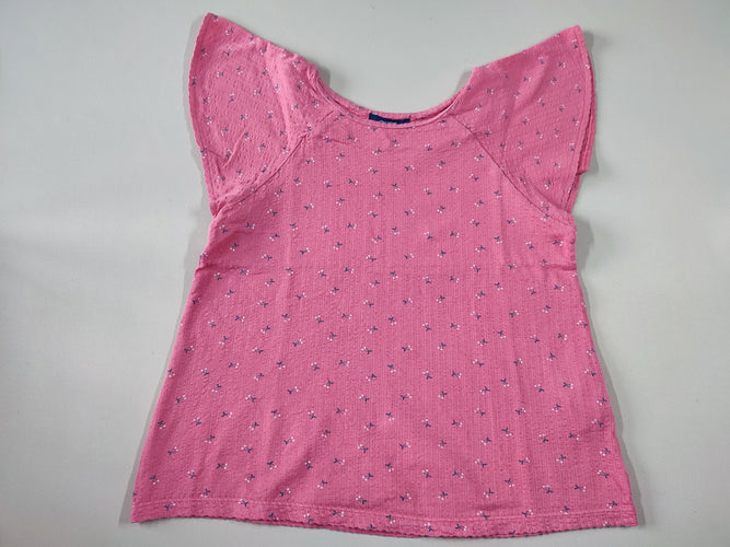 T-shirt m.c rose texturé cerises, moins cher chez Petit Kiwi