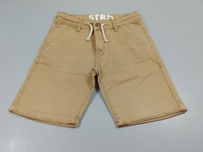 Bermuda beige à revers avec cordon de serrage, moins cher chez Petit Kiwi