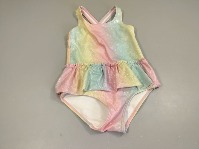 Maillot à volants multicolore pailleté, moins cher chez Petit Kiwi