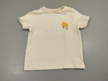 T-shirt m.c blanc  fleurs jaunes