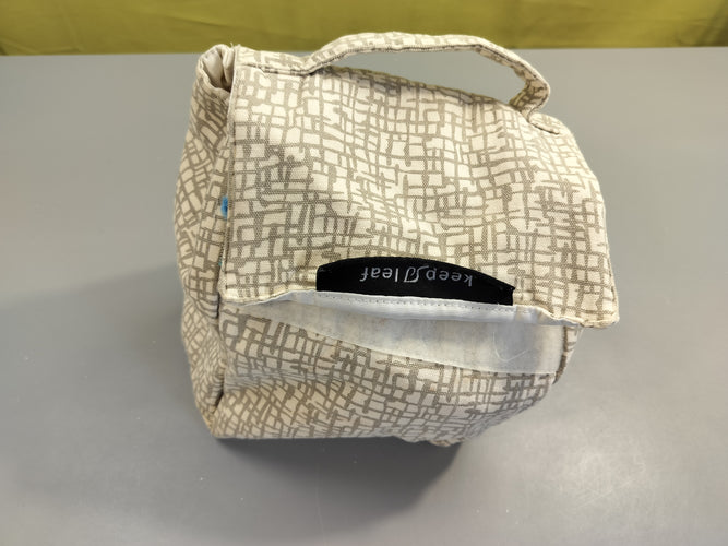 Lunch bag écru motifs  gris, Keep Leaf, moins cher chez Petit Kiwi