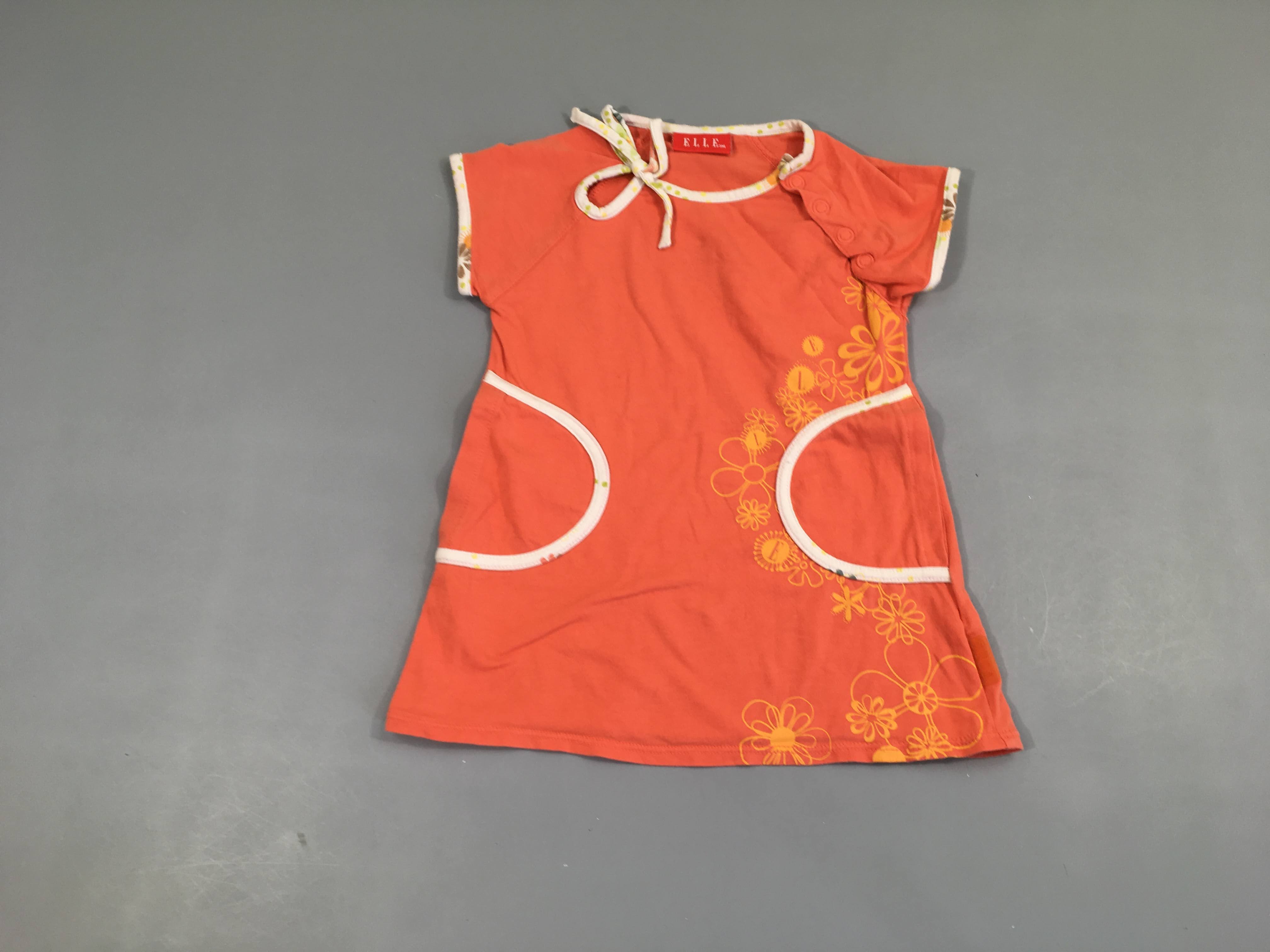 Robe m.c jersey orange bords blanc Elle