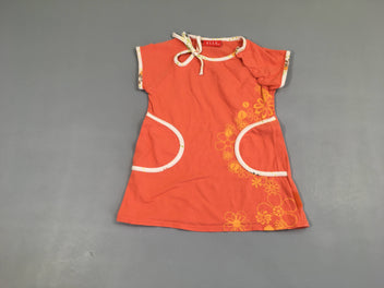 Robe m.c jersey orange bords blanc Elle