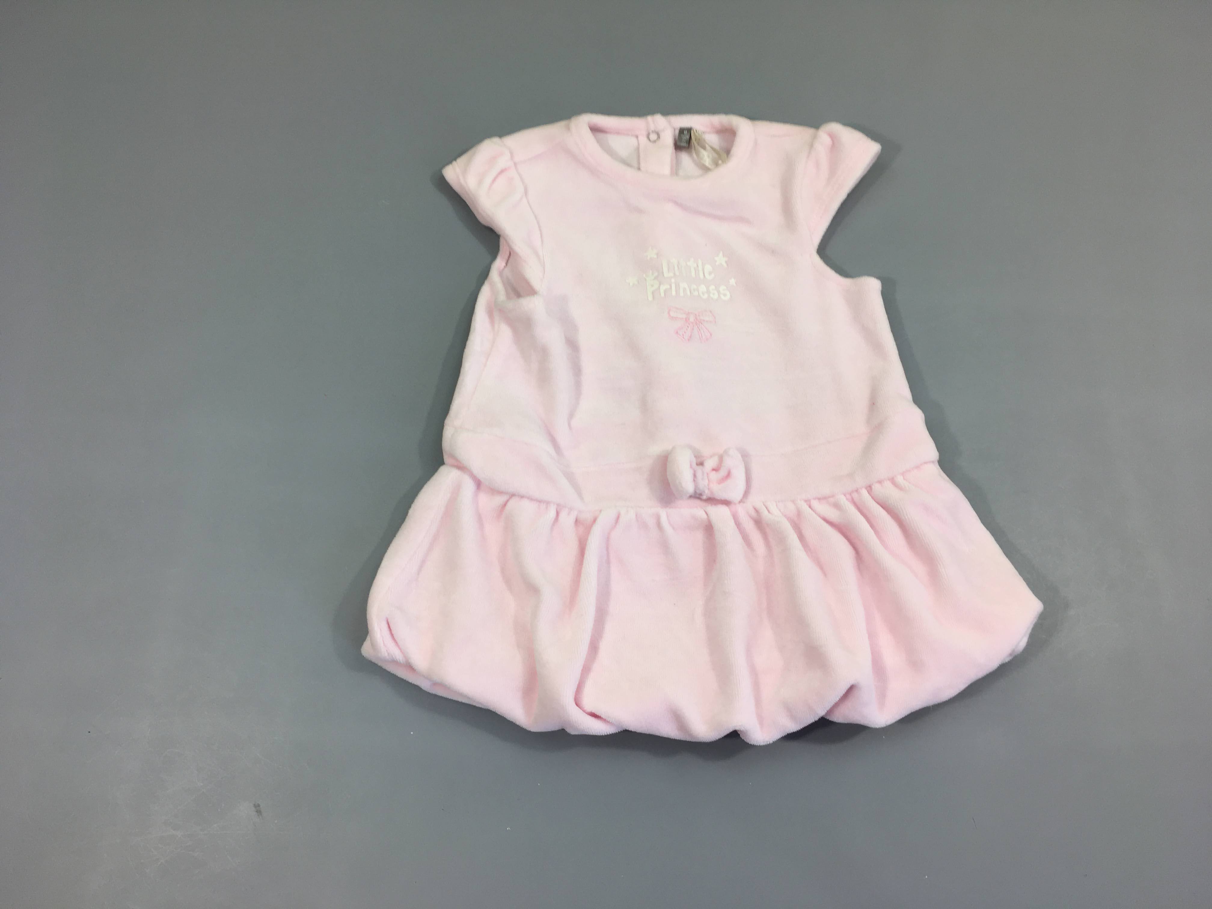Robe boule s.m velours rose Princesse