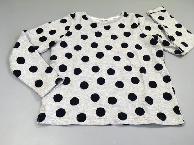 Sweat gris pois noirs, moins cher chez Petit Kiwi