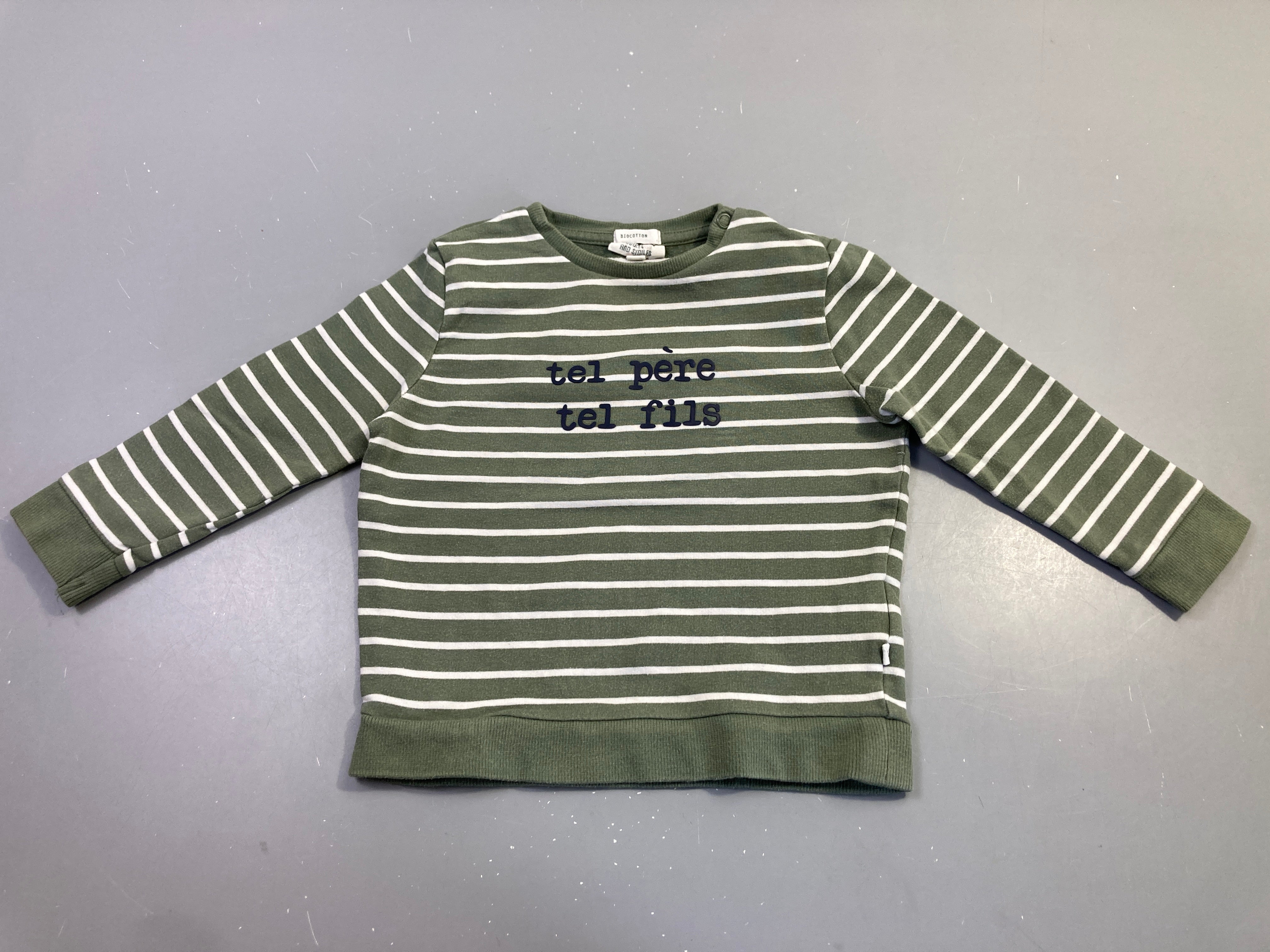 Sweat kaki rayé tel père tel fils
