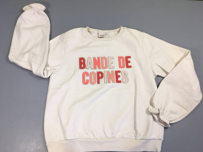 Sweat écru Bande de copines Texturés, moins cher chez Petit Kiwi