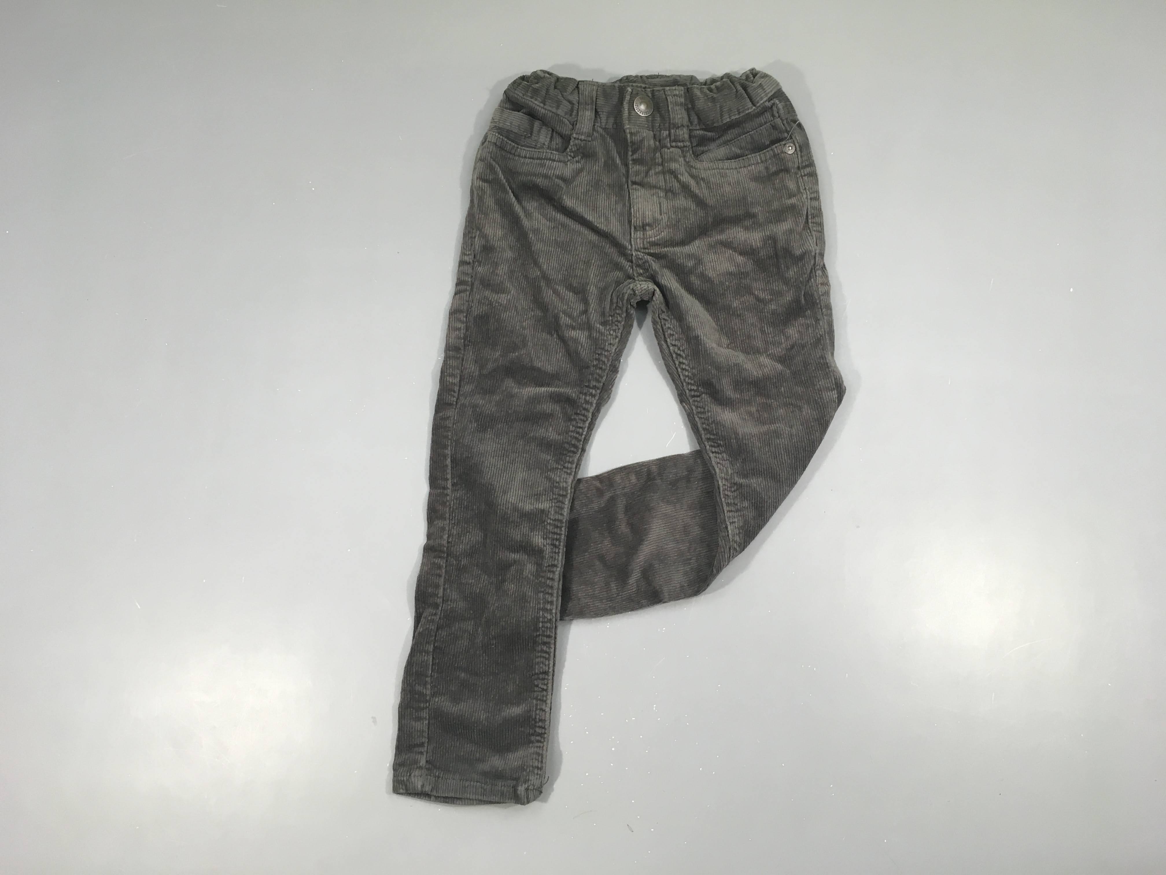 Pantalon velours côtelé gris