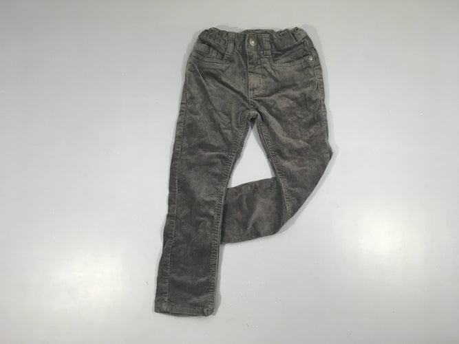 Pantalon velours côtelé gris, moins cher chez Petit Kiwi