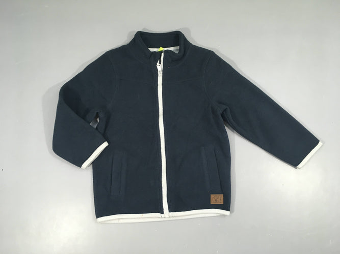 Polar zippé bleu foncé, moins cher chez Petit Kiwi
