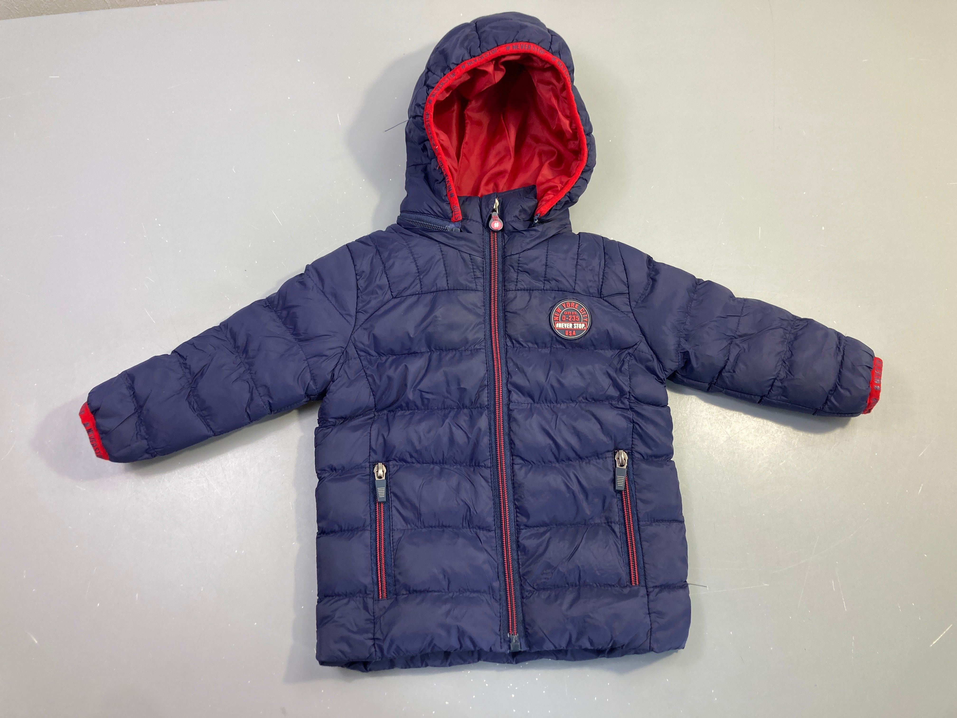 Doudoune capuche bleu marine New York City