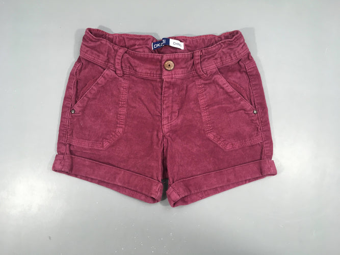 Short chino  bordeau velours à revers, moins cher chez Petit Kiwi