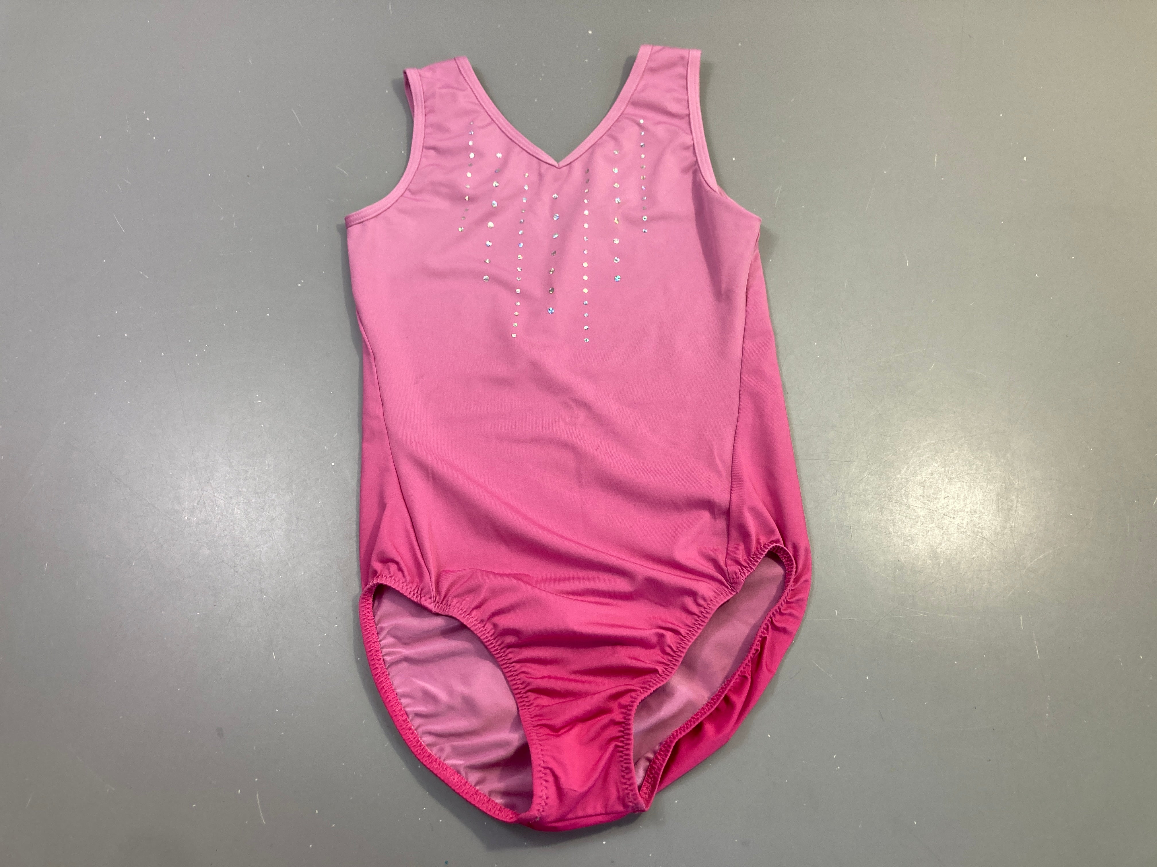 Justaucorps gym s.m rose fuchsia strass