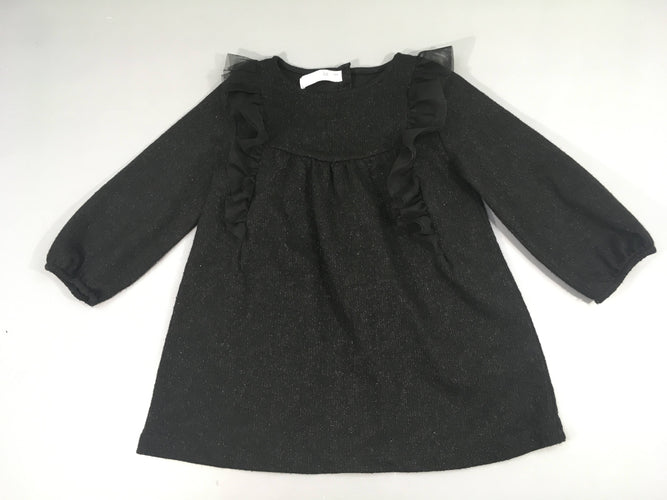 Robe m.l noir irisé aregné froufrou tulle, moins cher chez Petit Kiwi