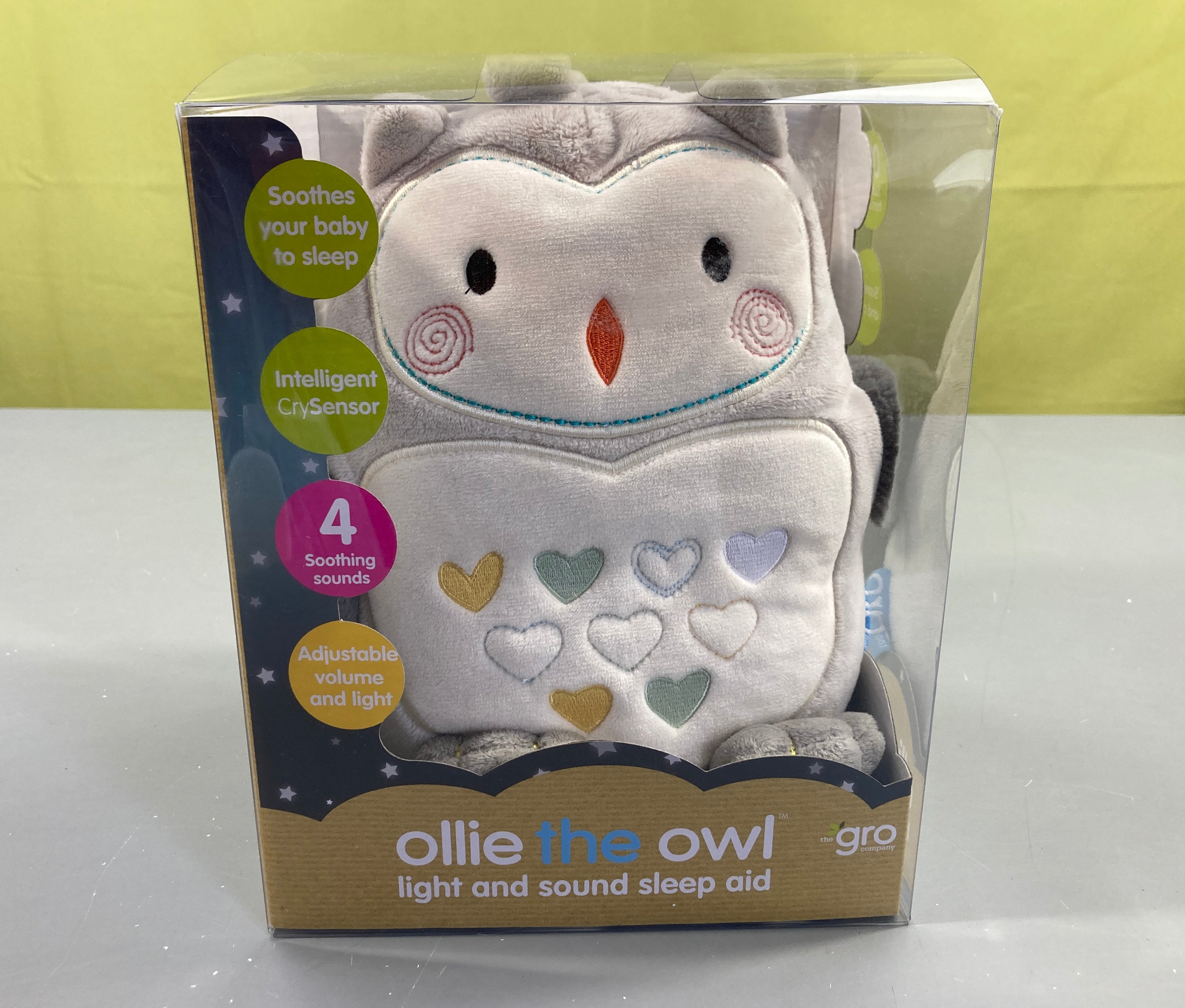 Peluche Veilleuse Bruits Blancs Ollie la chouette de The Gro Company - fonctionne