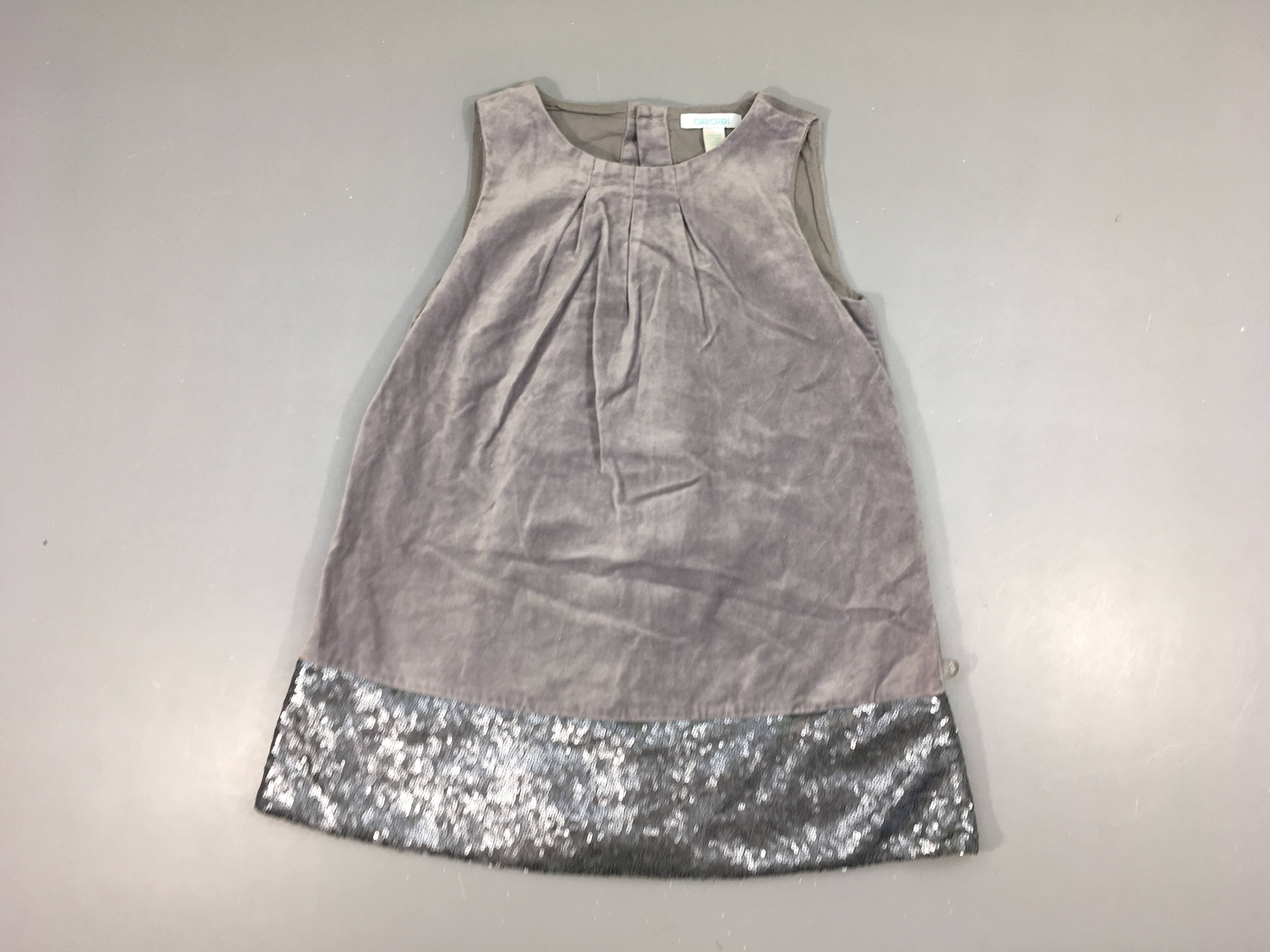 Robe s.m vleours gris clair sequins bas