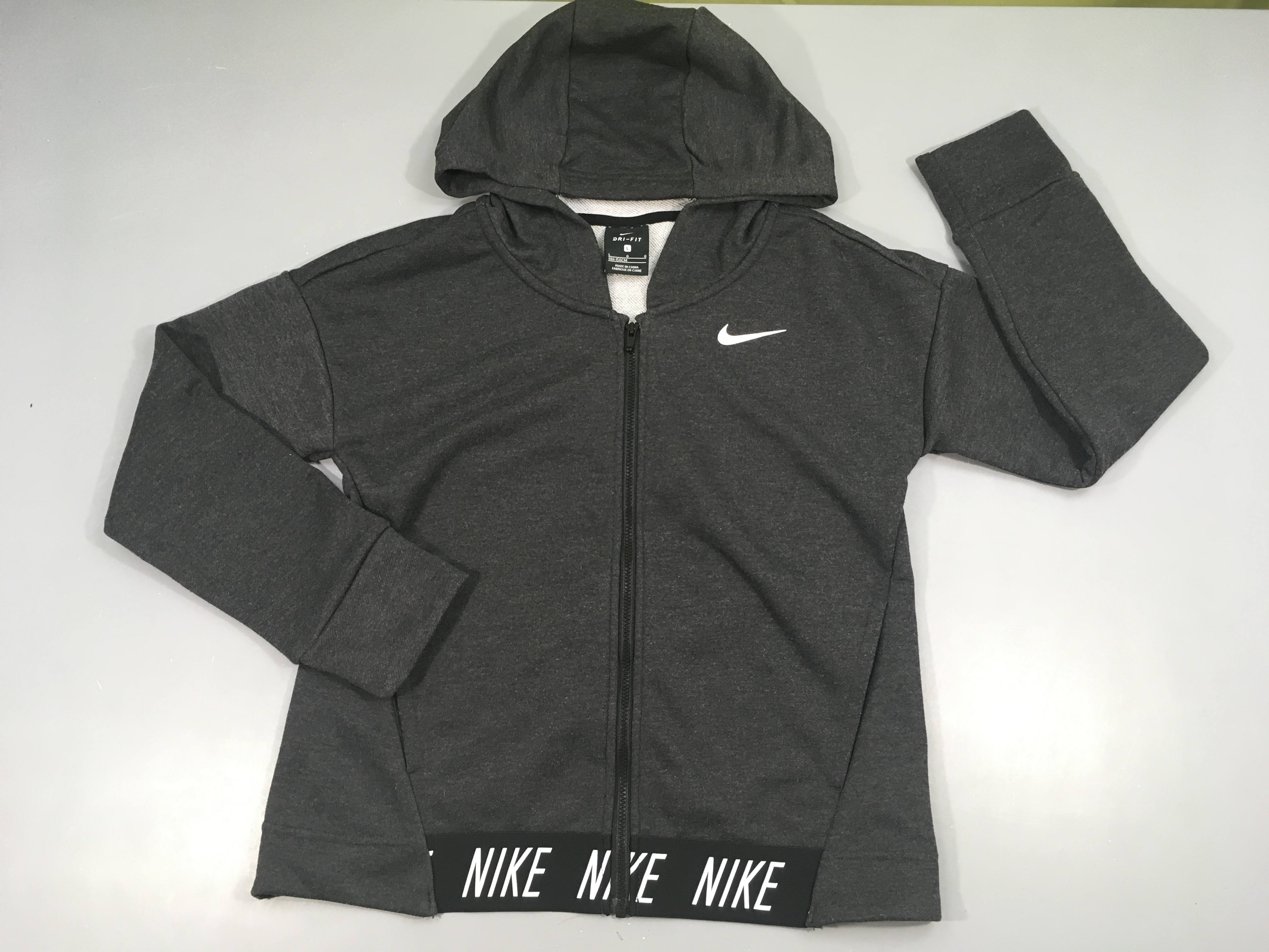 Sweat zippé à capuche gris dri-fit