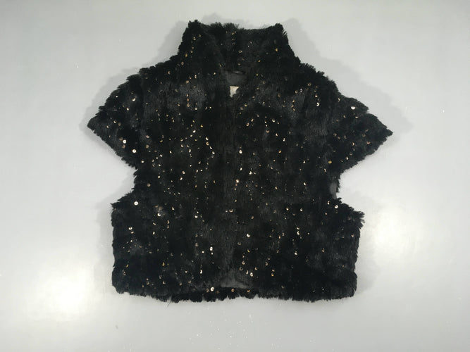 Gilet s.m peluche noir sequins, moins cher chez Petit Kiwi