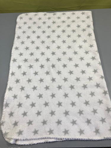 Couverture velours blanc étoiles grises, 80x100cm, King Bear, moins cher chez Petit Kiwi