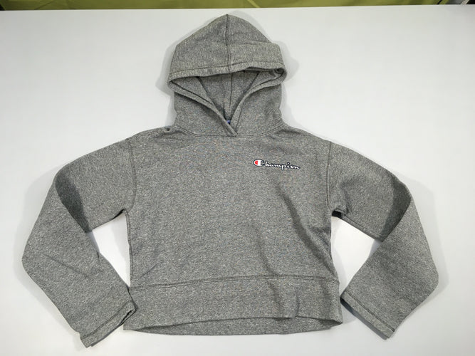 Sweat large court gris chiné Champion à capuche, moins cher chez Petit Kiwi