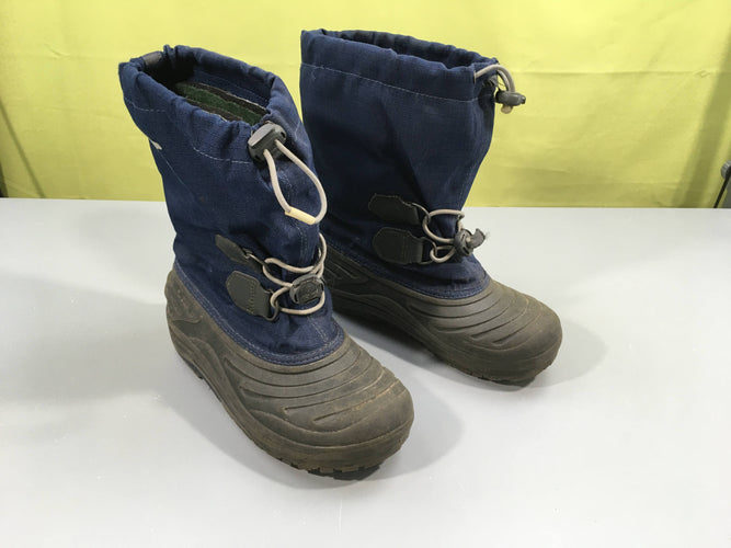 Bottes de neige bleues noires Sorel avec chaussons amovibles en feutre, 34, portées, moins cher chez Petit Kiwi