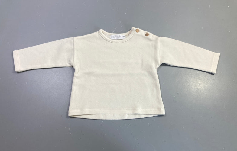 T-shirt m.l écru boutons, moins cher chez Petit Kiwi
