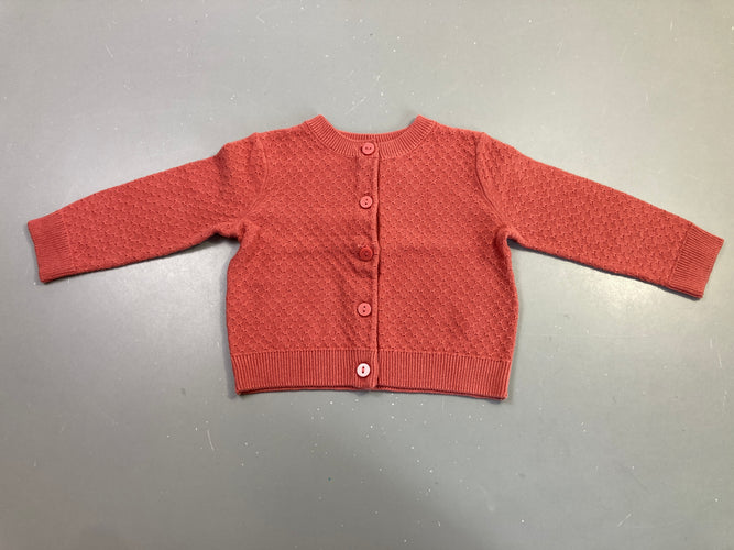Gilet rose ajouré, moins cher chez Petit Kiwi
