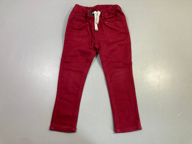 Pantalon bordeaux droit cordon, moins cher chez Petit Kiwi
