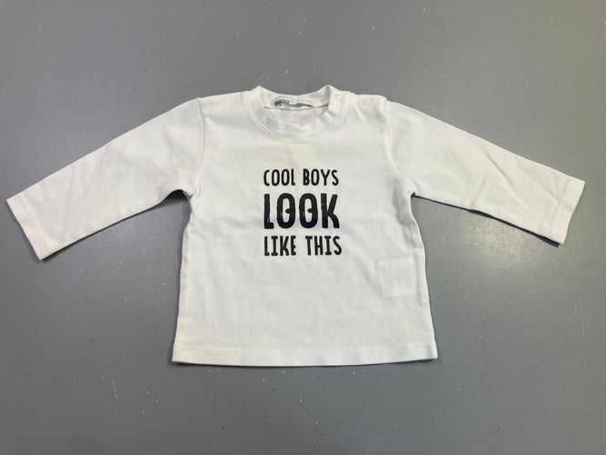 T-shirt m.l blanc cool boys, moins cher chez Petit Kiwi