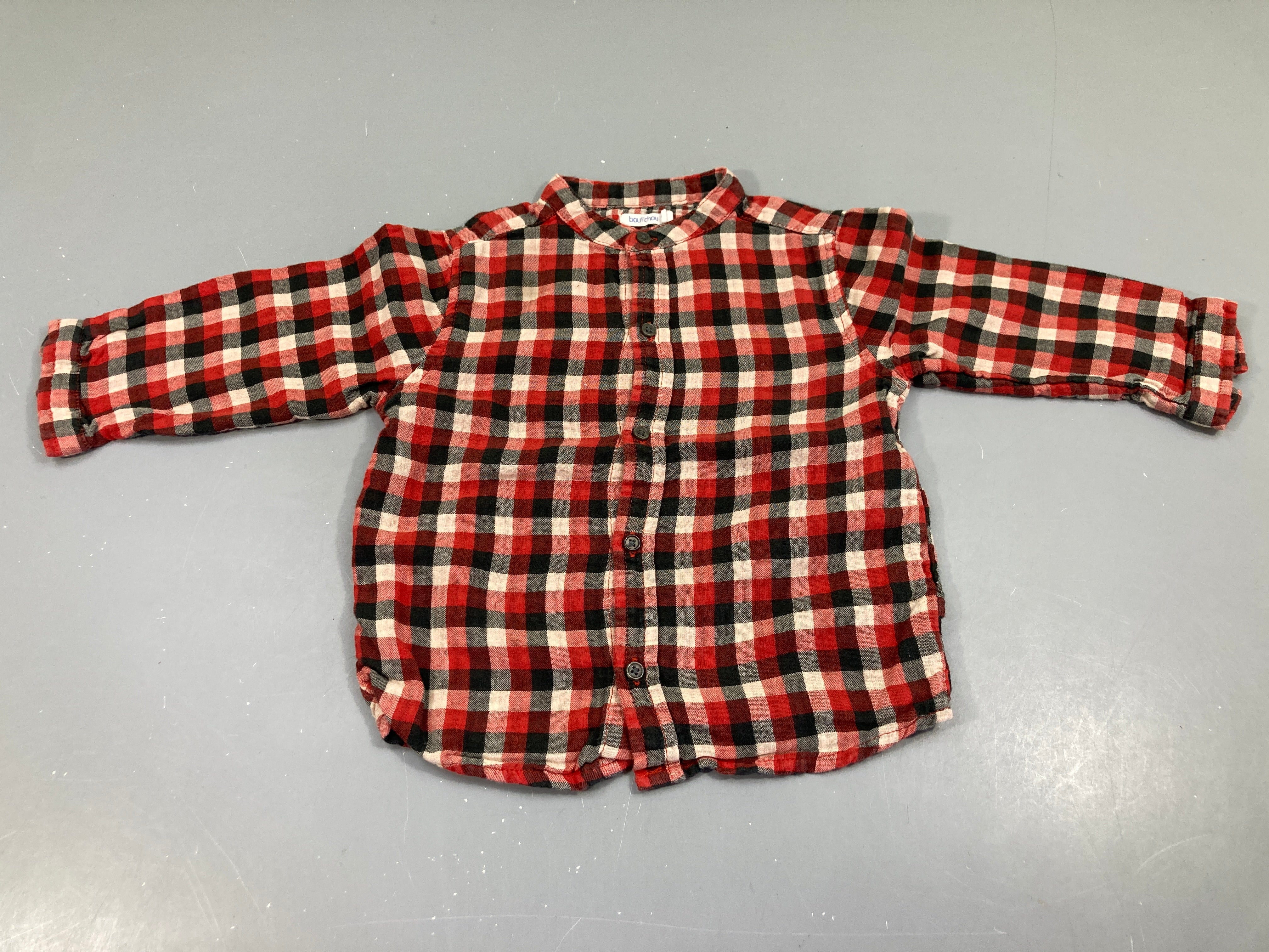 Chemise m.l à carreaux rouge/noir/blanc