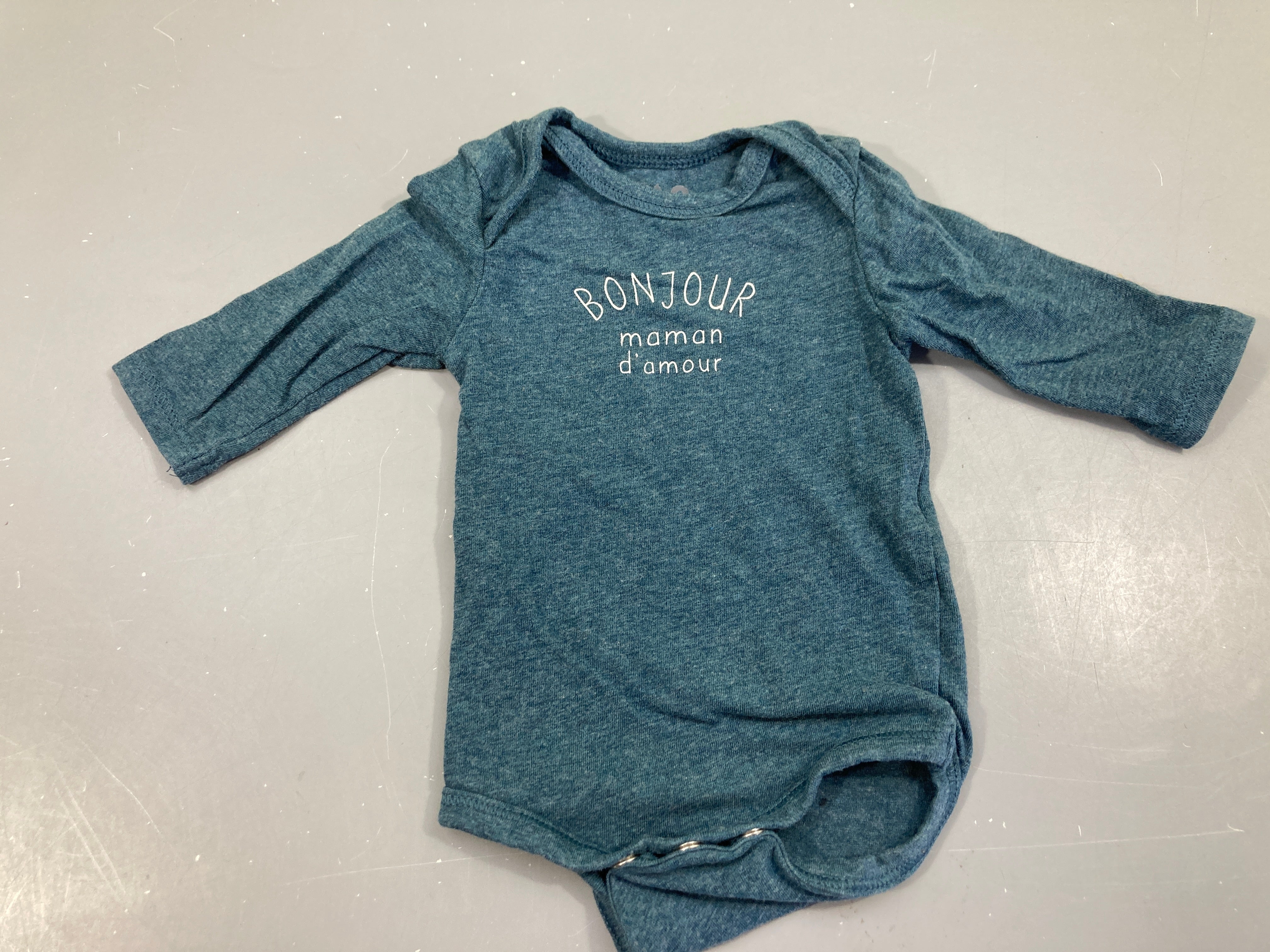 Body m.l bleu chiné Bonjour