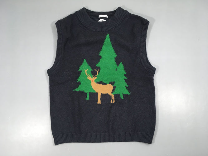 Pull s.m bleu marine sapin Noël, bouloché, moins cher chez Petit Kiwi