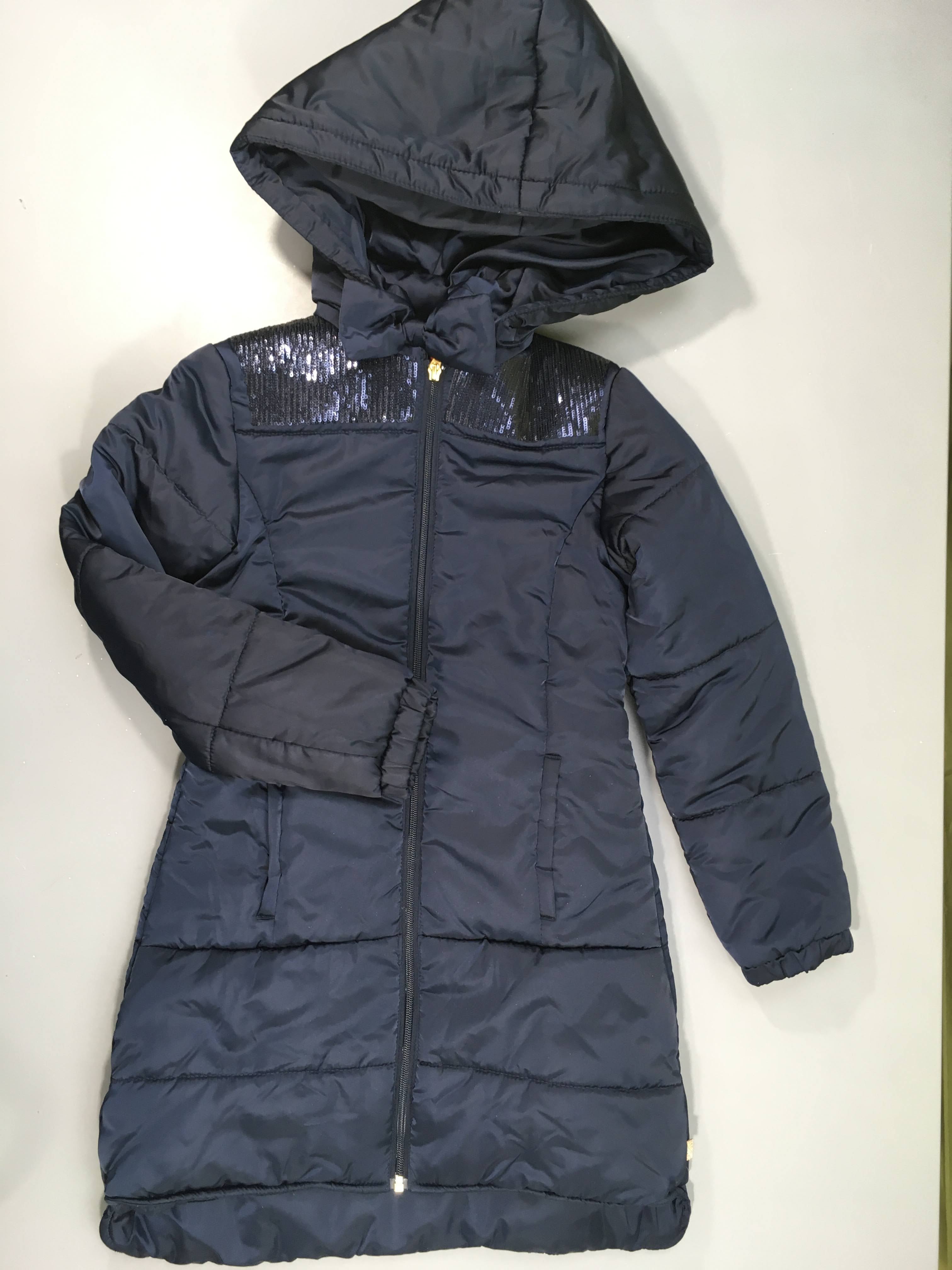 Manteau long beu foncé sequins