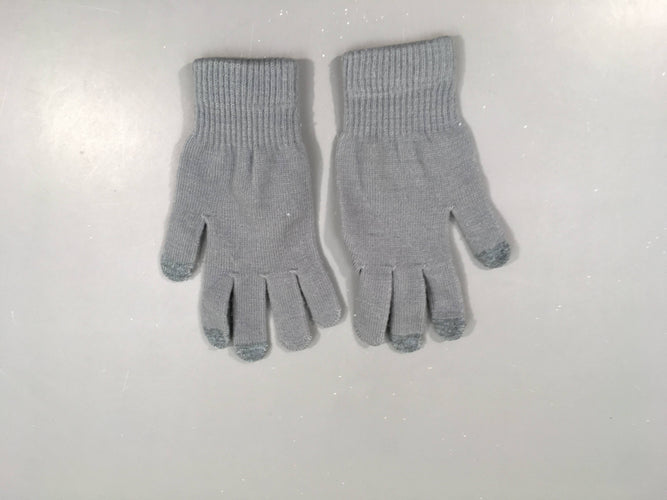 Gants gris, légèrement boulochés, moins cher chez Petit Kiwi