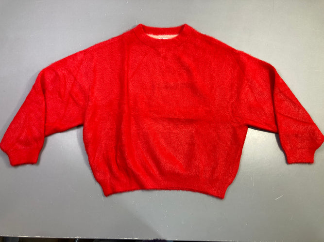 Pull rouge duveteux, moins cher chez Petit Kiwi
