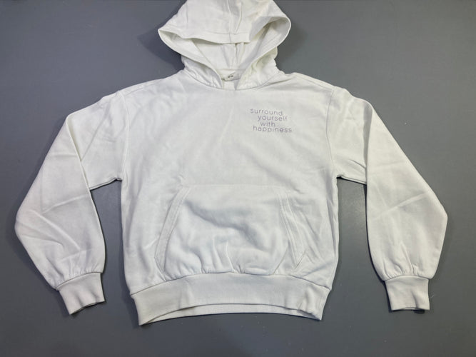 Sweat capuche blanc surround yourself, moins cher chez Petit Kiwi
