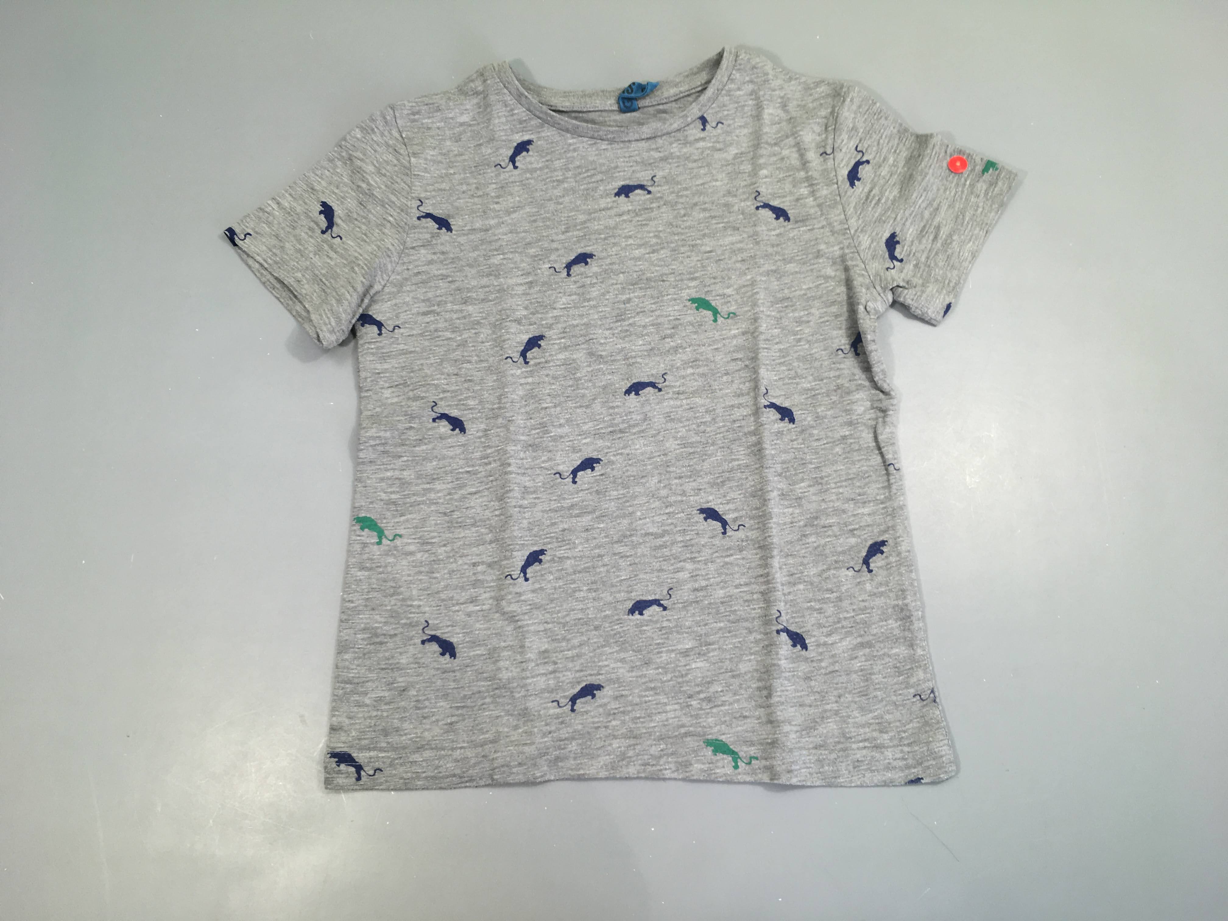 T-shirt m.c gris chiné félins