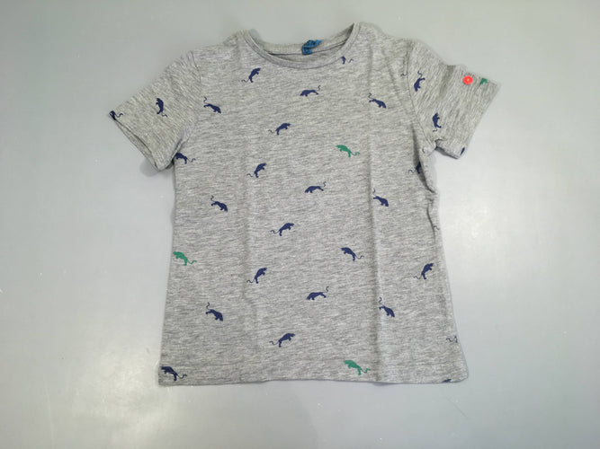 T-shirt m.c gris chiné félins, moins cher chez Petit Kiwi