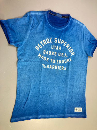 T-shirt m.c bleu délavé logo, moins cher chez Petit Kiwi