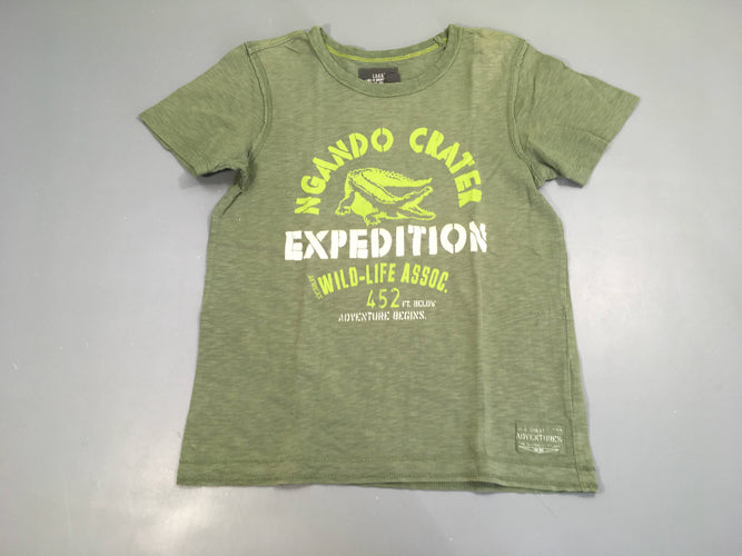 T-shirt m.c vert flammé Croco, moins cher chez Petit Kiwi