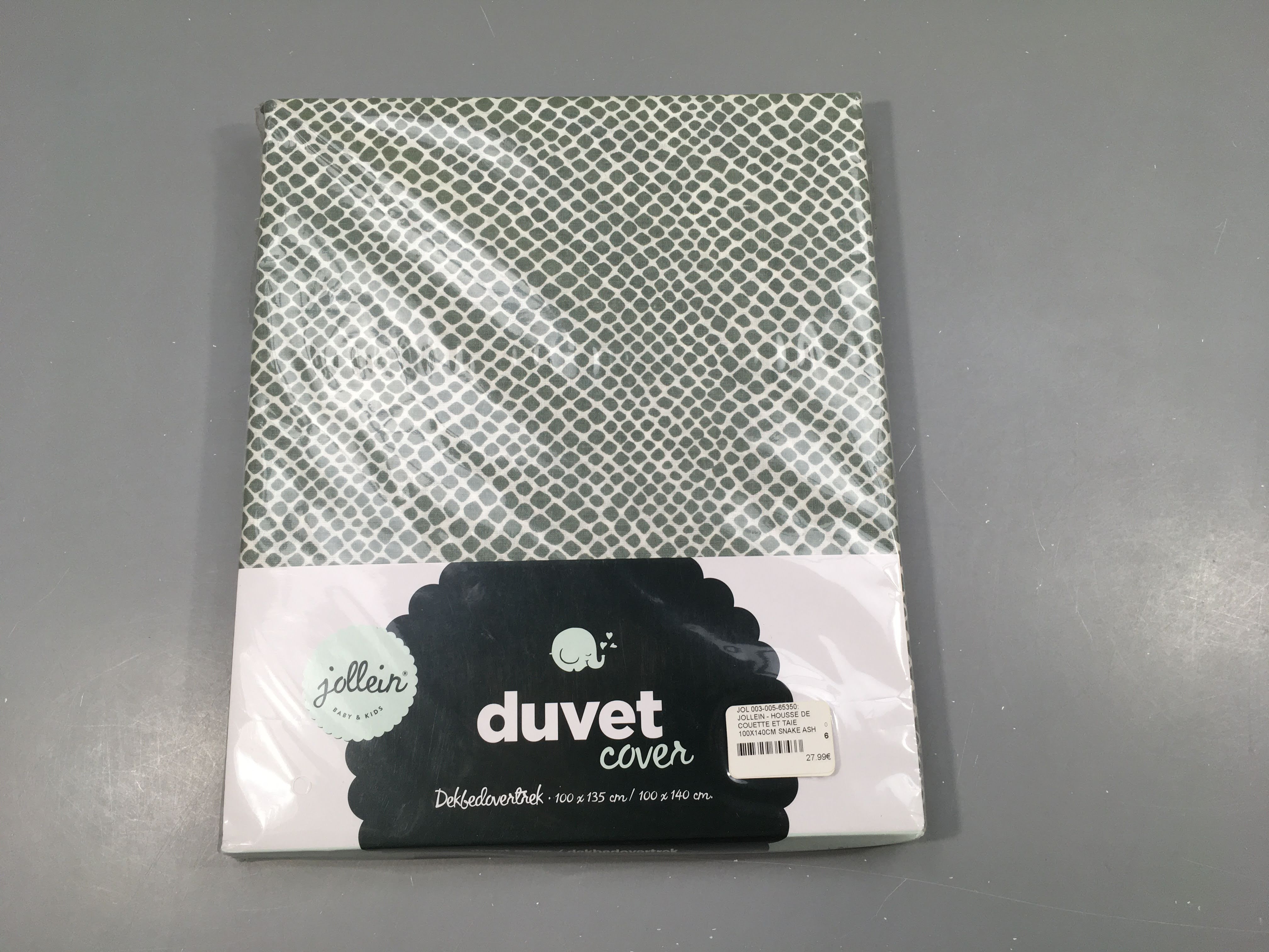 NEUF Housse de couette et taie, 100x140cm motifs serpent, Jollein