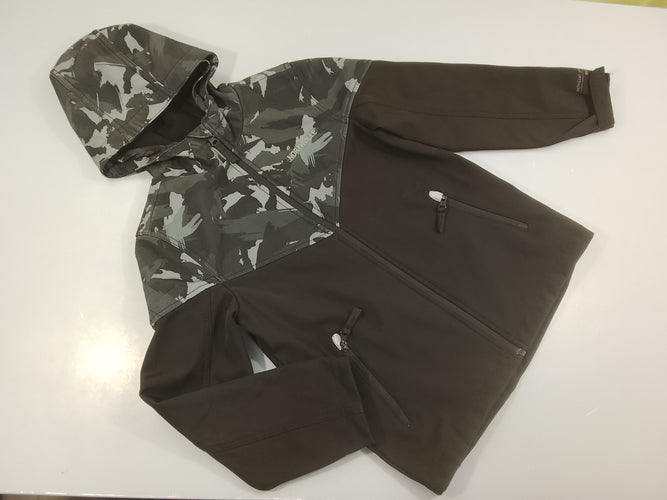 Veste zippée à capuche noire, camouflage  noir et bleu, moins cher chez Petit Kiwi