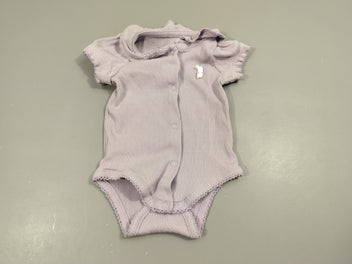 Body m.c mauve texturé, avec col, + déco poussin