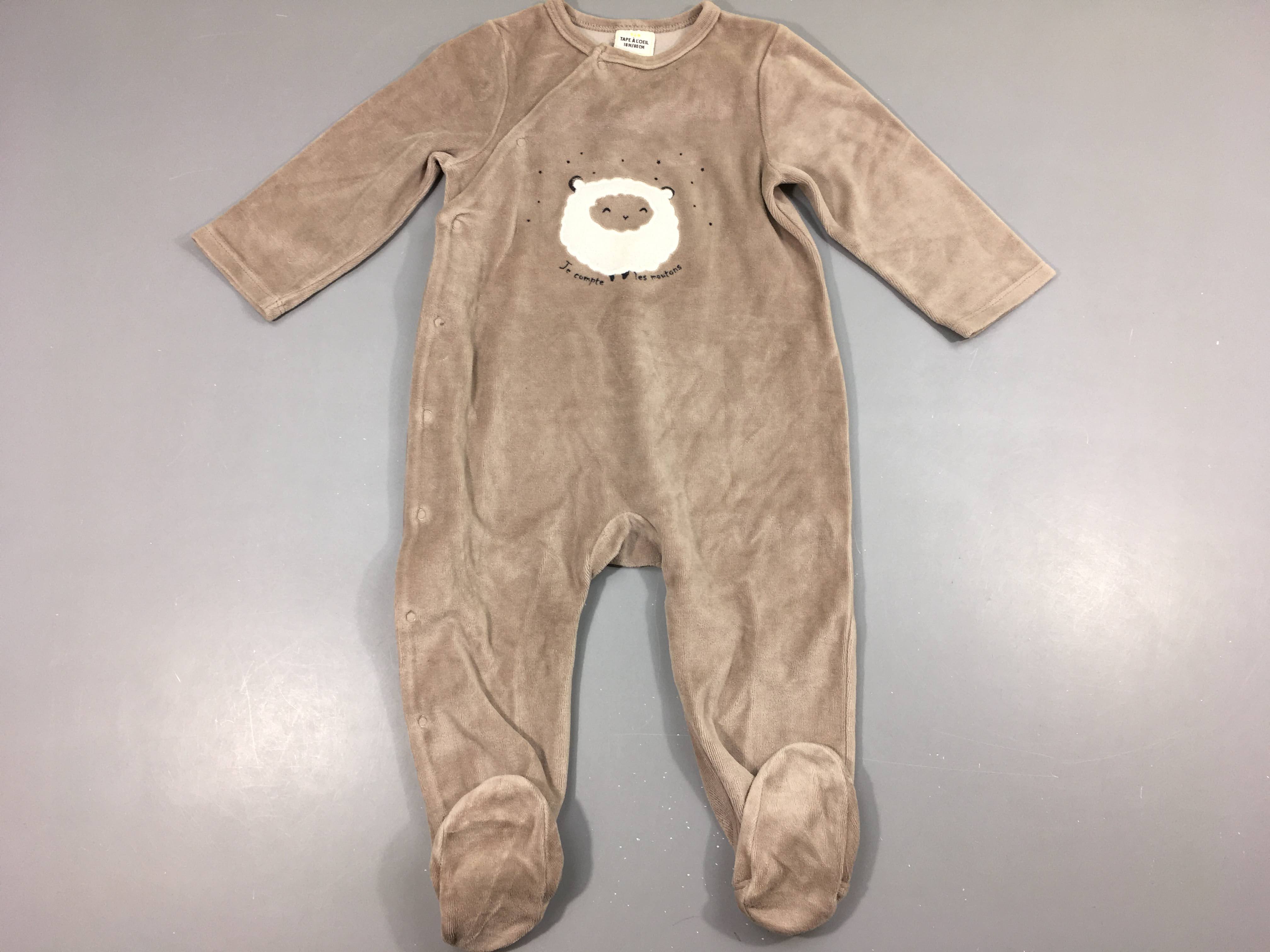 Pyjama velours moutarde lion