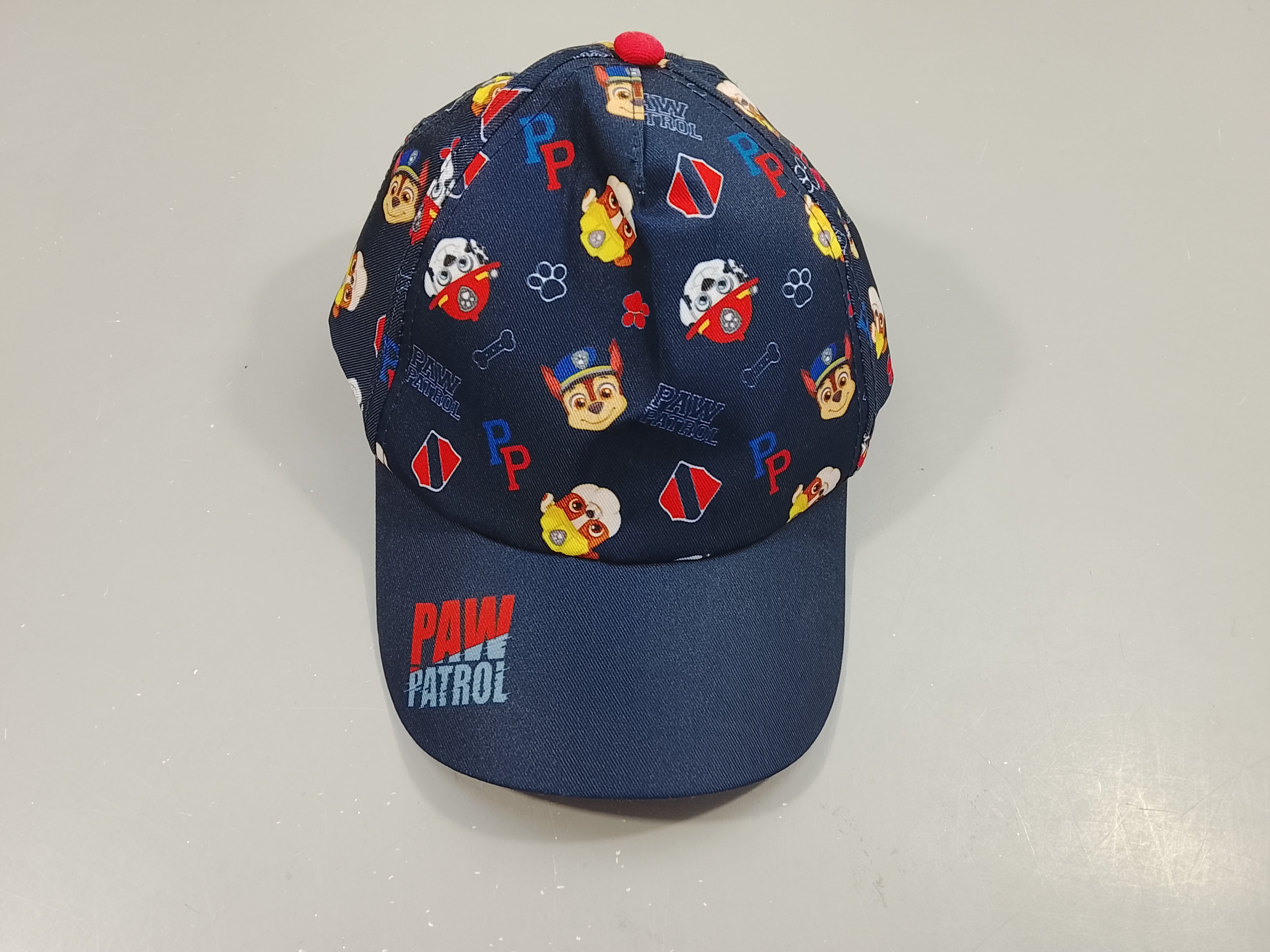 Casquette Pat'Patrouille tête de  Chase, Marcus et Ruben  bleu marine