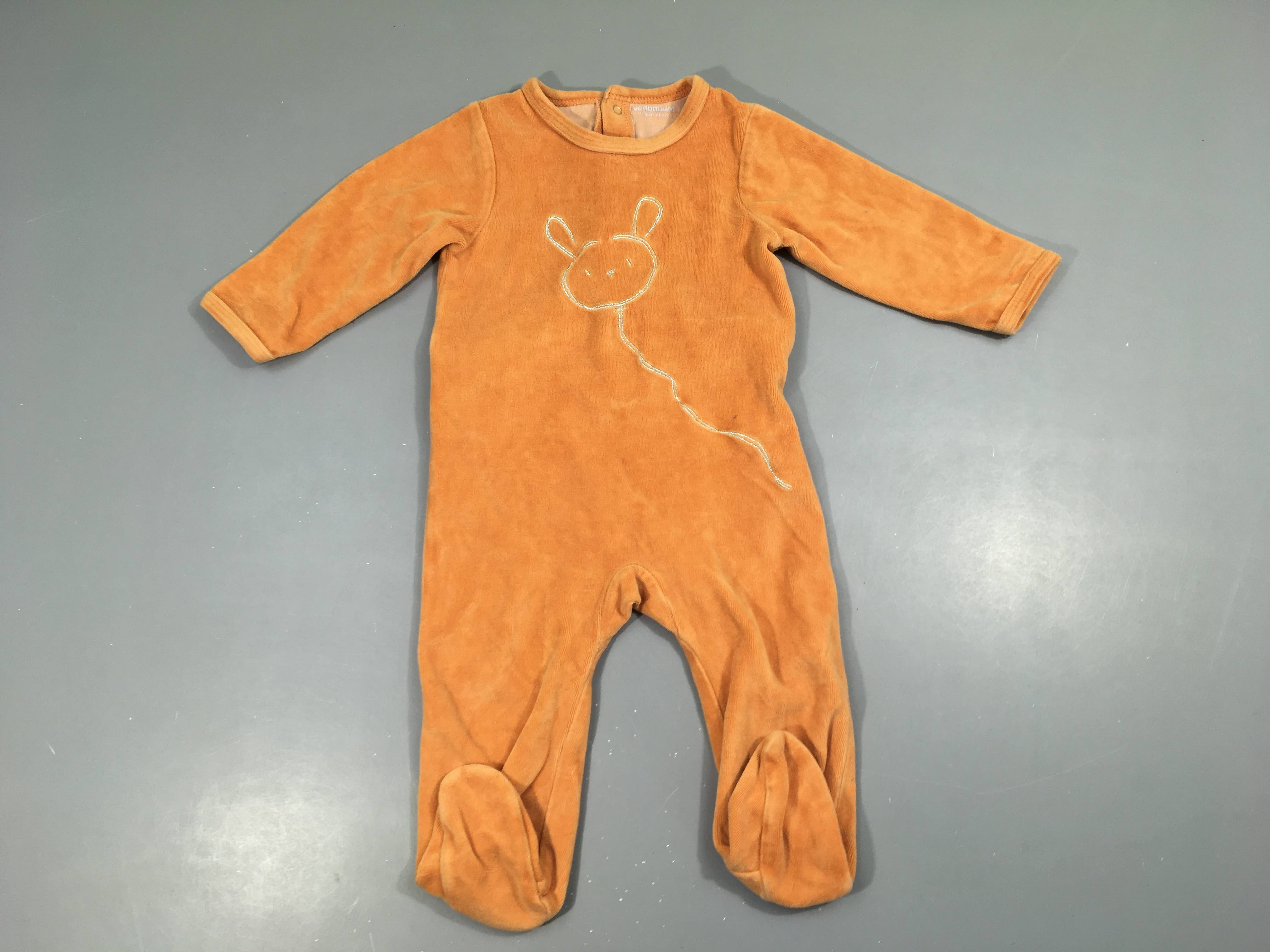 Pyjama velours orange lapin ballon