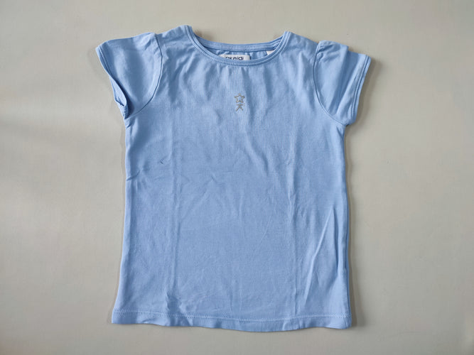 T-shirt m.c bleu clair "Ok" paillettes, moins cher chez Petit Kiwi