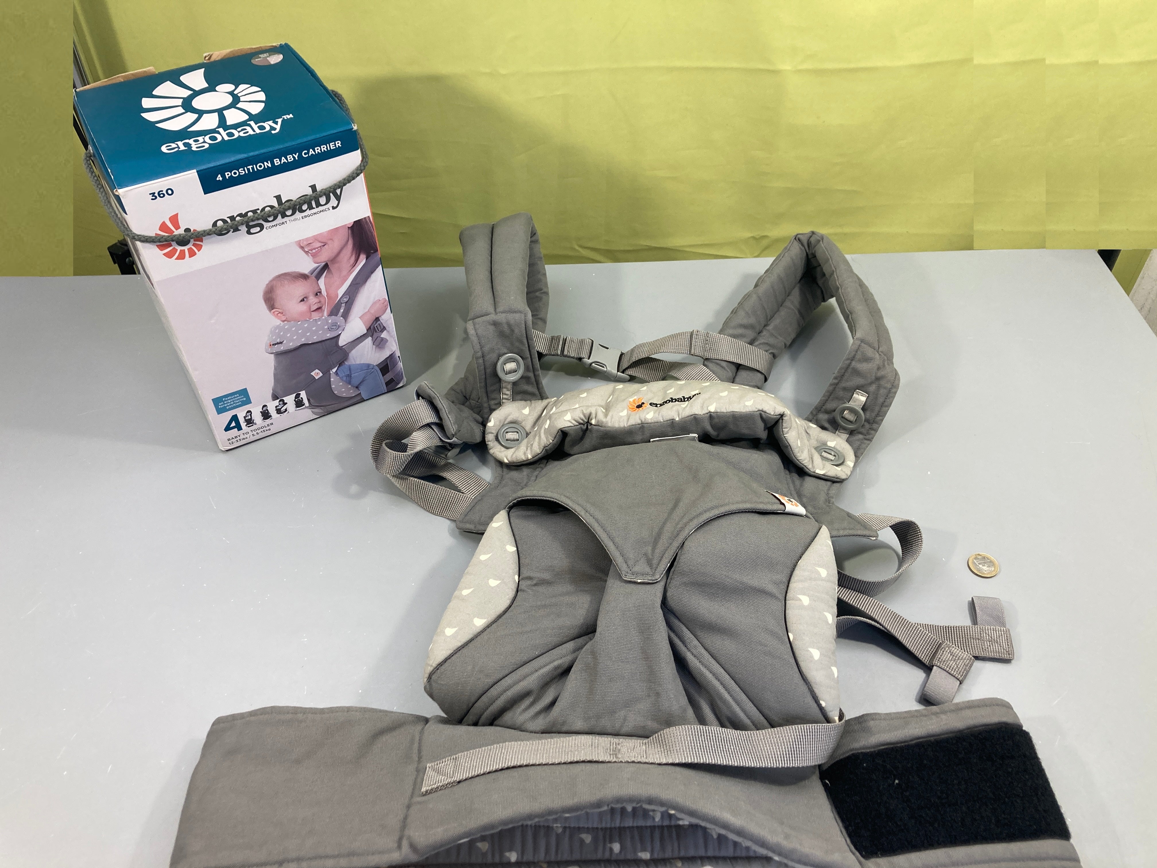 Ergobaby-Porte bébé ergonomique 360° 4 positions gris-Auréoles à relaver.